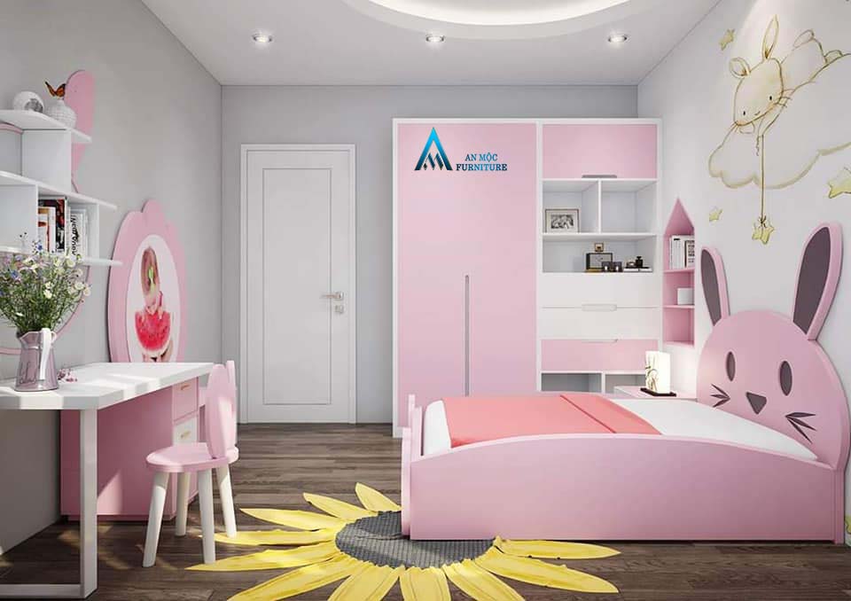 thiết kế nội thất phòng ngủ cho bé gái