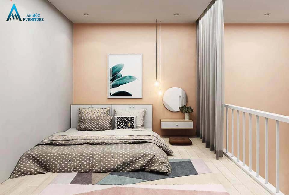 Một thiết kế tối giản cho phòng ngủ trên gác lửng, là bạn đã có một nơi nghỉ ngơi đủ riêng tư cho bạn mà không cần quá nhiều đồ dùng