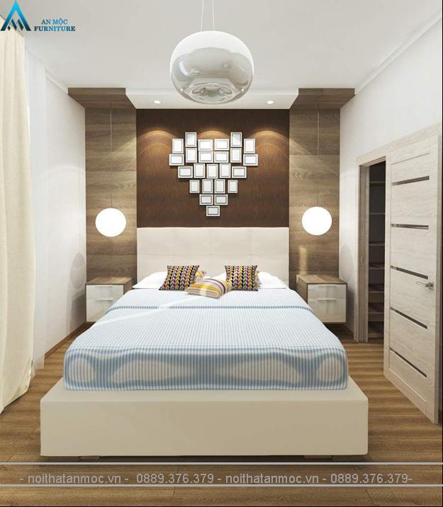 Phòng ngủ cho căn mẫu thiết kế nội thất chung cư 60m2