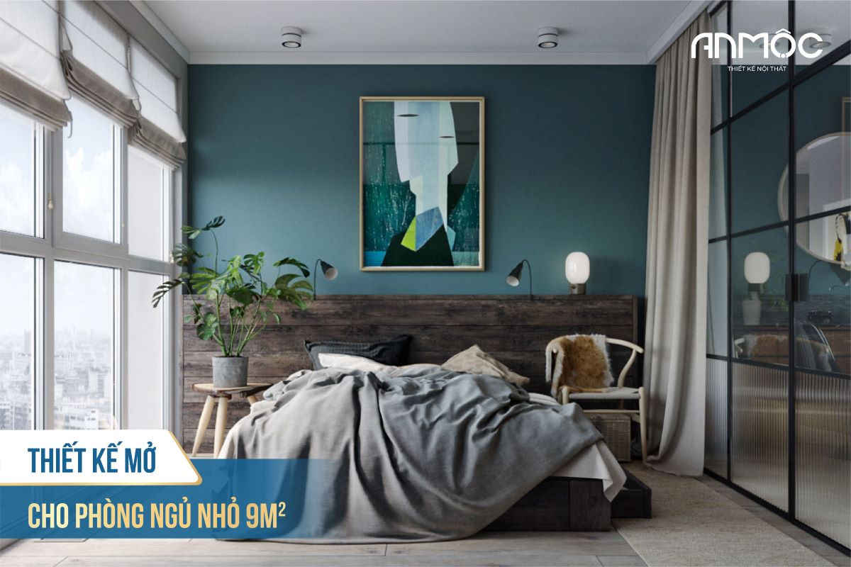 Thiết kế mở cho phòng ngủ nhỏ 9m2