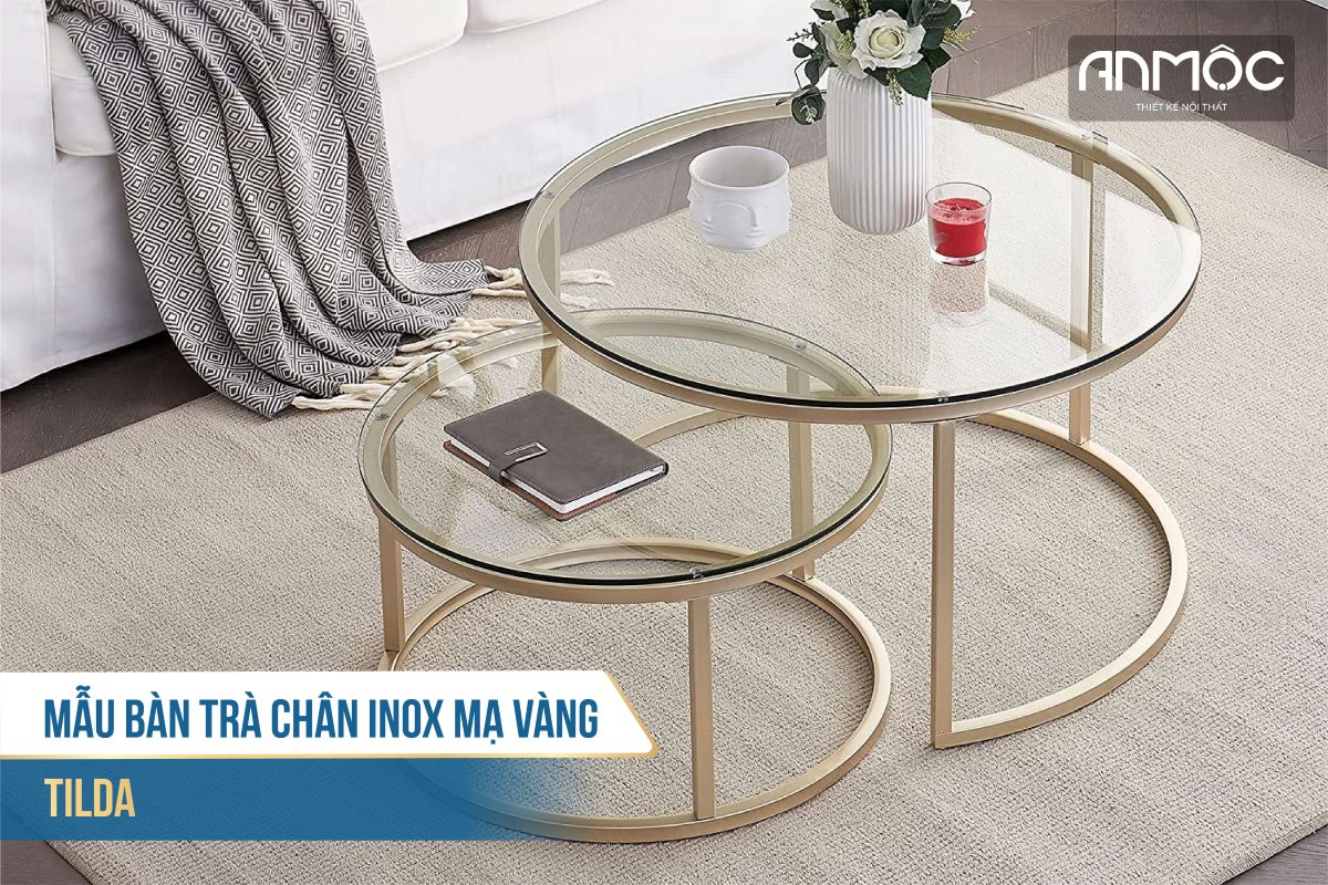 Mẫu bàn trà đôi chân mạ vàng 1