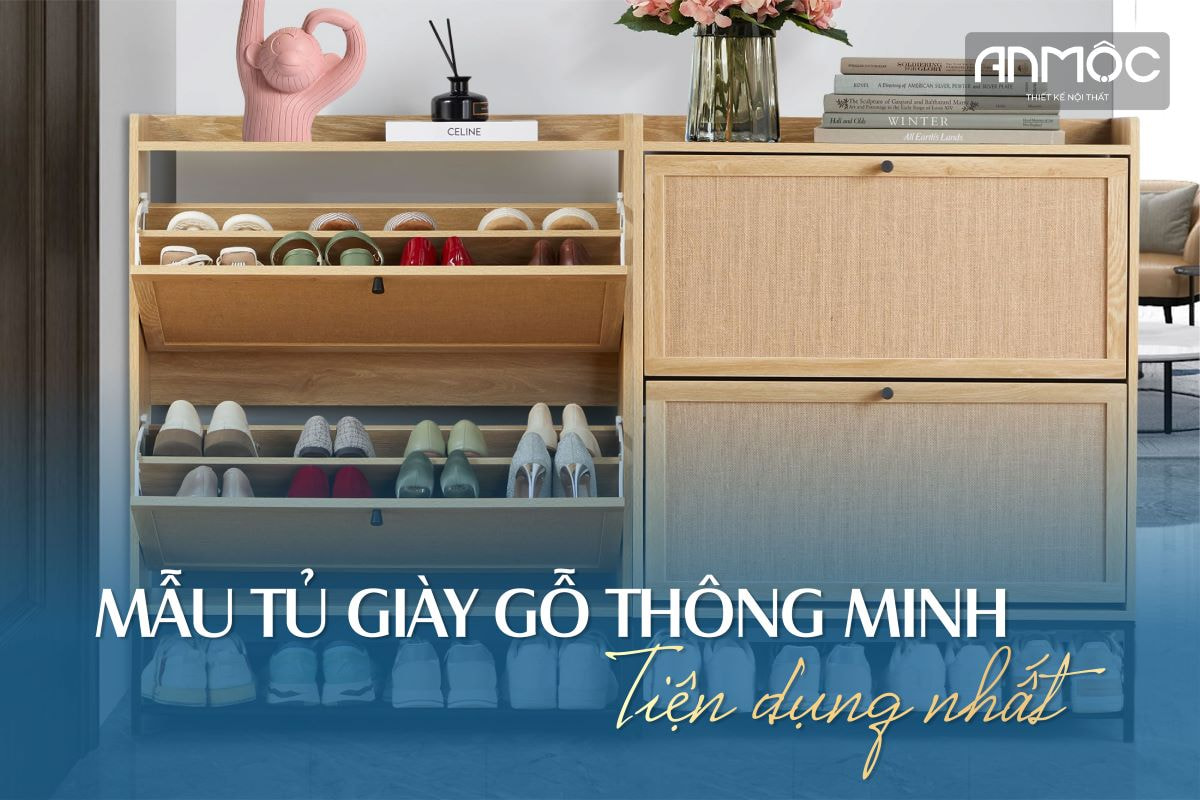 Mẫu tủ giày gỗ thông minh tiện dụng nhất