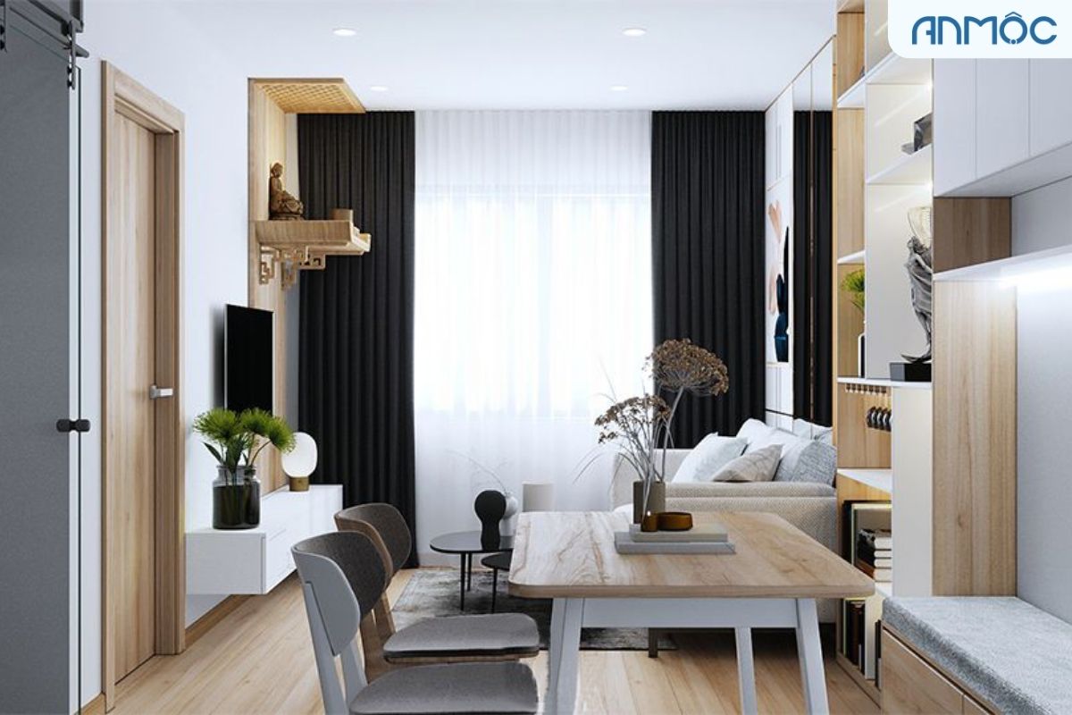 thiết kế nội thất căn hộ chung cư 60m2-2pn