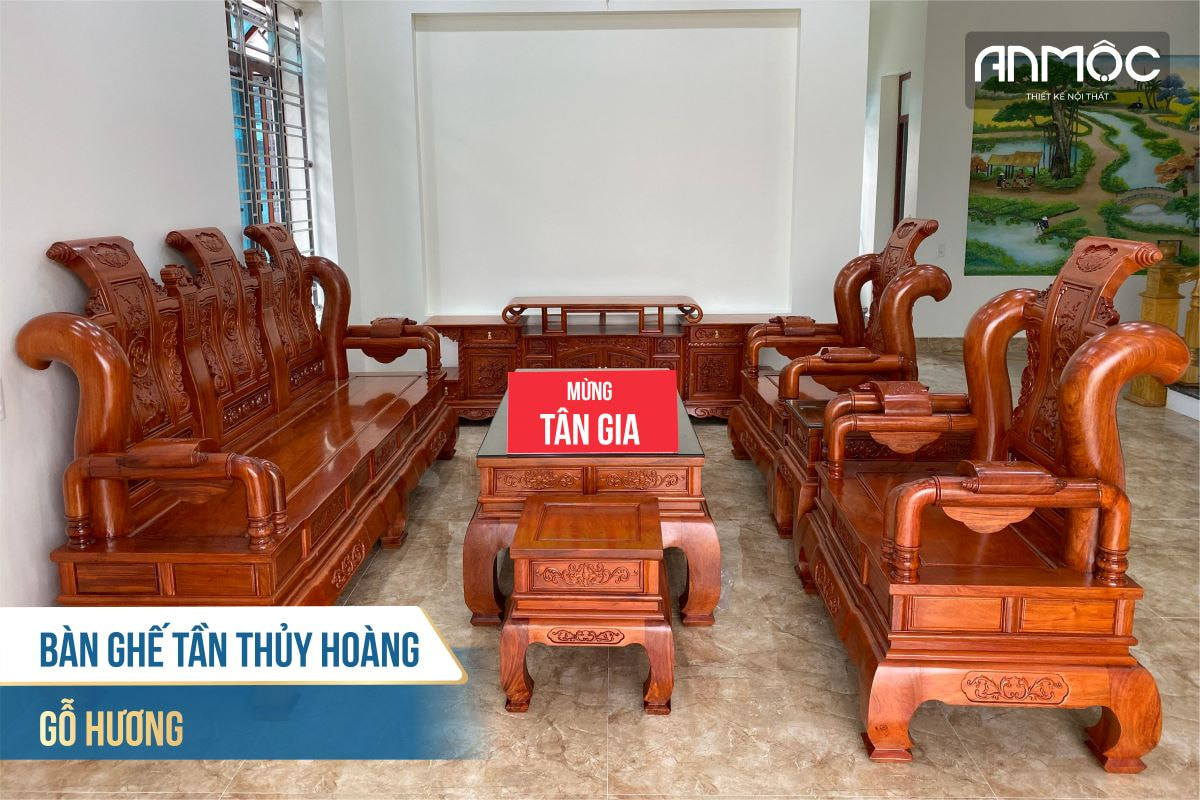 Bàn ghế Tần Thủy Hoàng gỗ hương