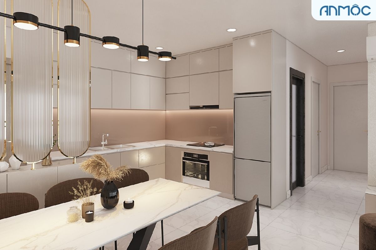 Mẫu thiết kế nội thất phòng bếp cho căn hộ chung cư