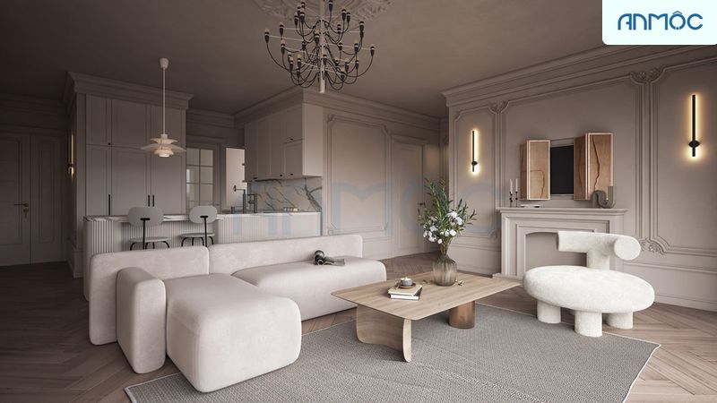 Phong cách nội thất căn hộ tân cổ điển - Phòng tiếp khách