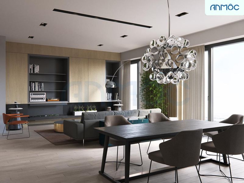 Phong cách thiết kế nội thất chung cư hiện đại - Không gian bàn ăn gia đình