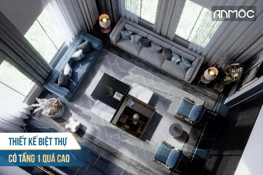 Thiết kế biệt thự có tầng 1 quá cao