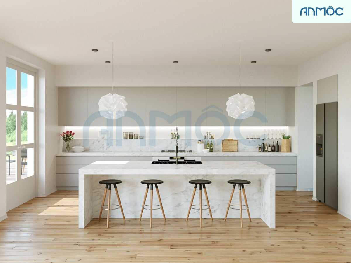 Mẫu không gian bếp hiện đại có bàn đảo Mẫu không gian bếp hiện đại có bàn đảo