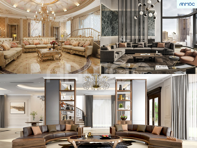Phong cách thiết kế nội thất phòng khách biệt thự được ưa chuộng nhất 2021-2022