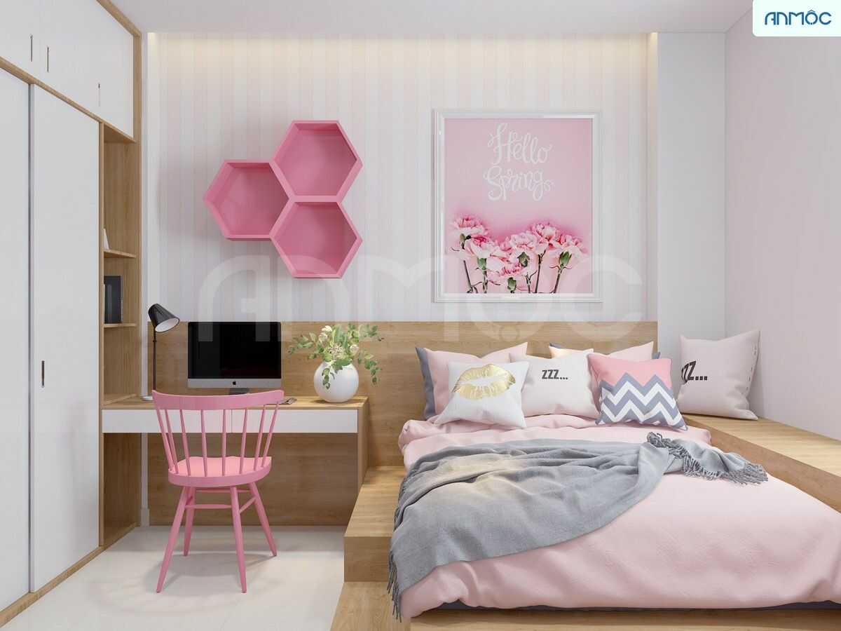 Hệ thống giường bục, bàn làm việc, tủ lưu trữ được liên kết hoàn hảo mang lại một không gian tiện nghi và xinh đẹp Hệ thống giường bục, bàn làm việc, tủ lưu trữ được liên kết hoàn hảo mang lại một không gian tiện nghi và xinh đẹp