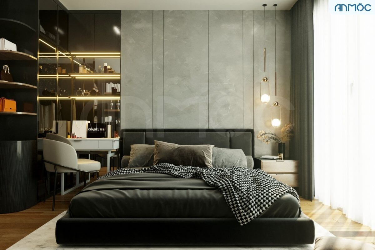 Thiết kế phòng ngủ master hiện đại với style hiện đại, cá tính