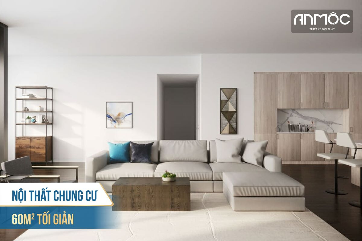 Nội thất chung cư 60m2 tối giản