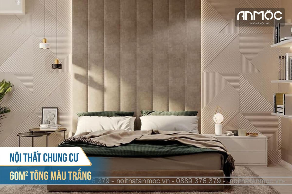 Nội thất chung cư 60m2 tông màu trắng