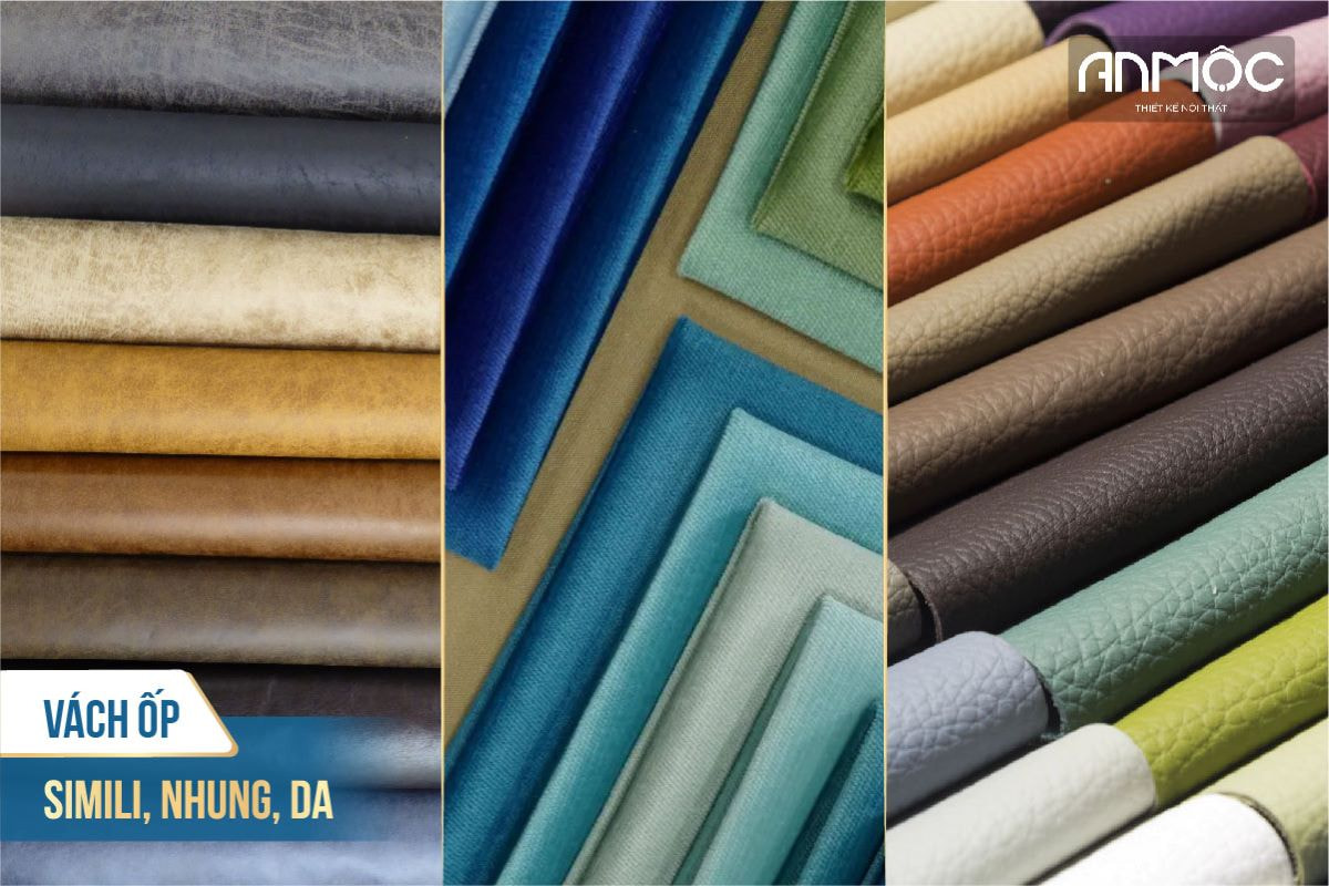 Vách ốp simili, nhung, da