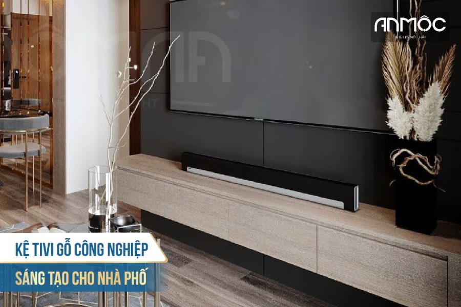 Kệ tivi gỗ công nghiệp sáng tạo cho nhà phố 1