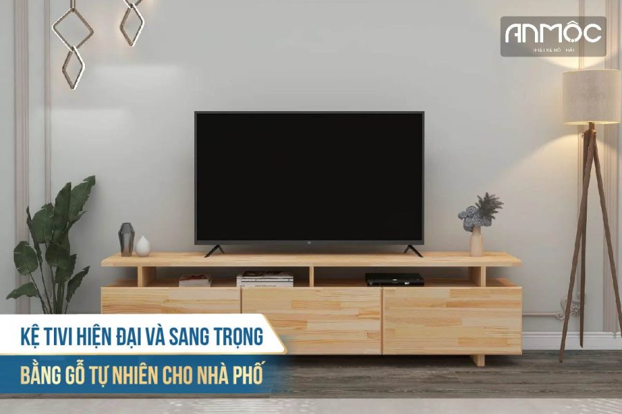 Kệ tivi hiện đại và sang trọng bằng gỗ tự nhiên cho nhà phố 2