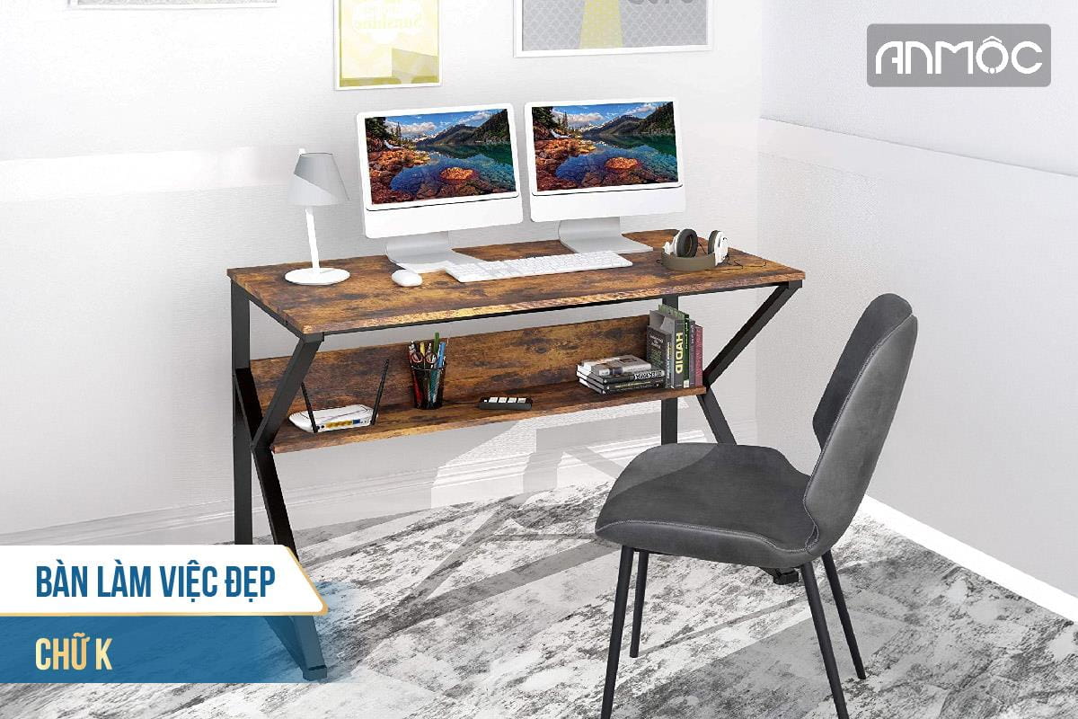 Bàn làm việc đẹp chữ K