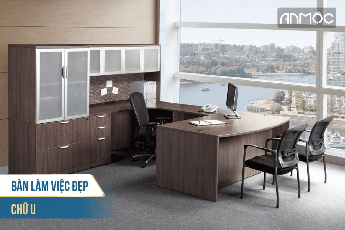Bàn làm việc đẹp chữ U