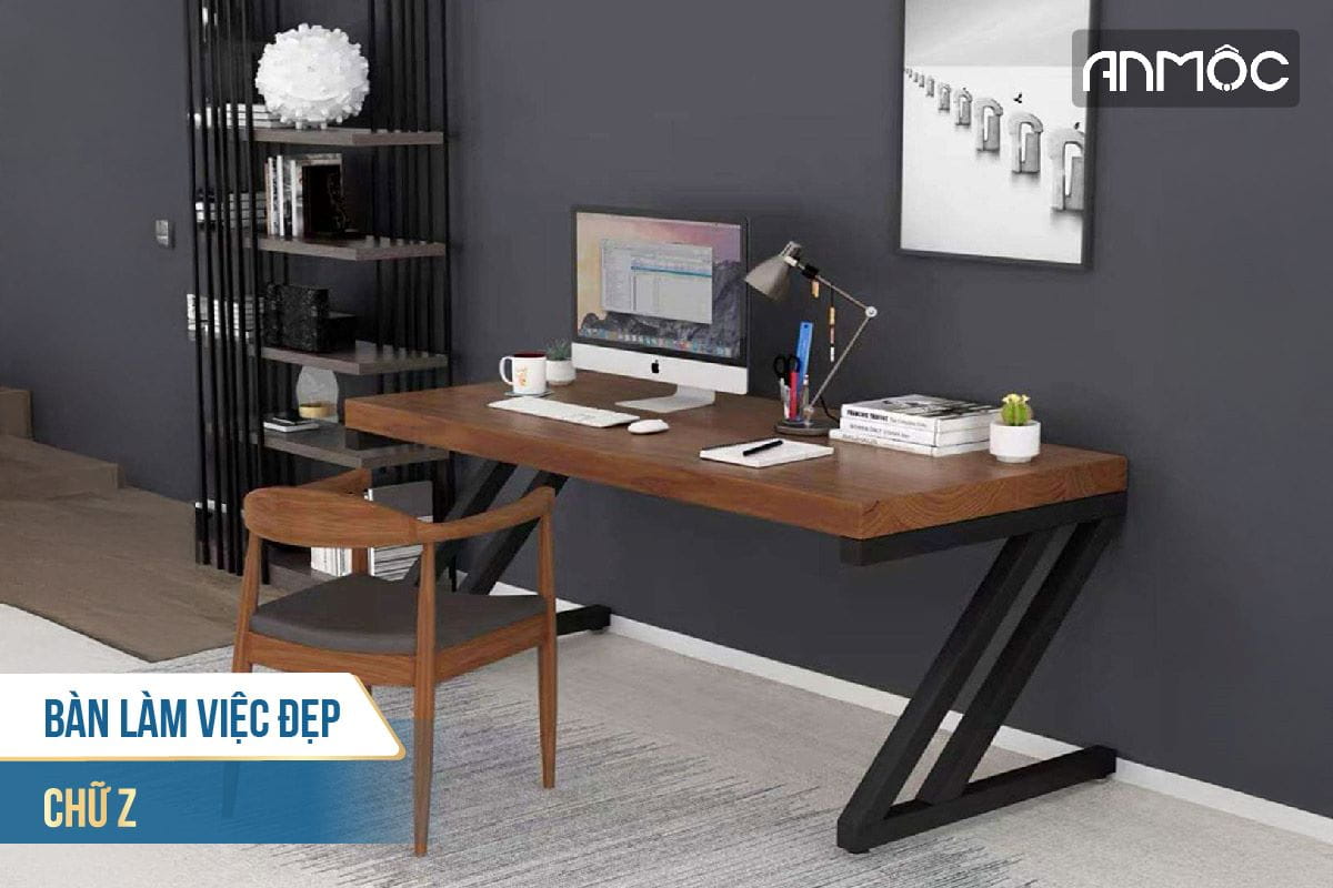 Bàn làm việc đẹp chữ Z