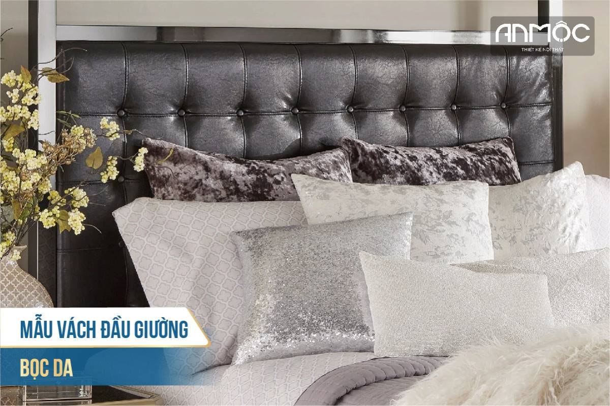 Mẫu vách đầu giường bọc da