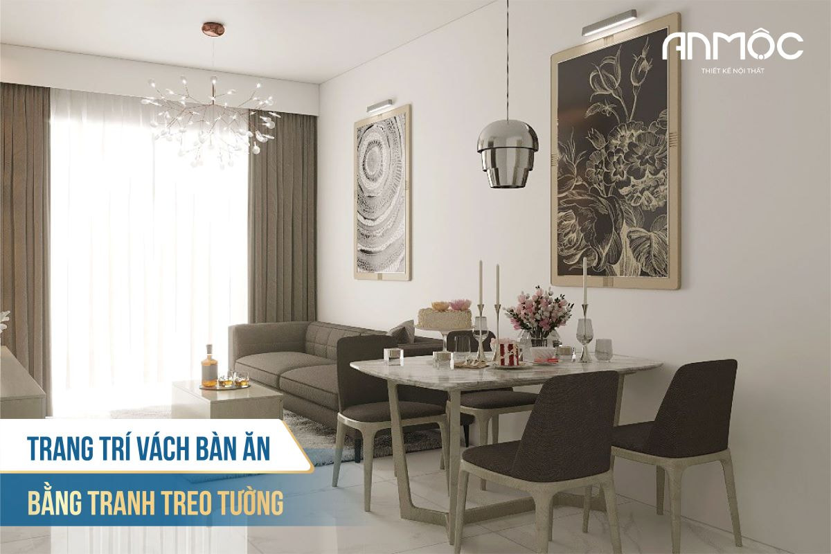 Trang trí vách bàn ăn bằng tranh treo tường