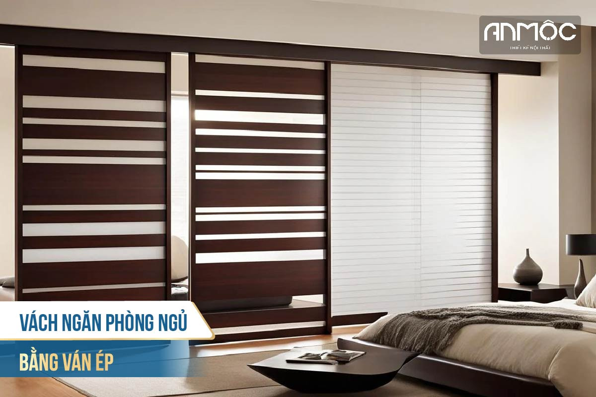 Vách ngăn phòng ngủ bằng ván ép