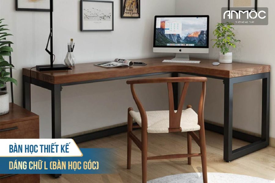 Bàn học thiết kế dáng chữ L - Bàn học góc 1