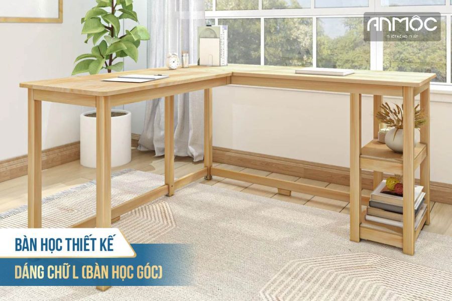 Bàn học thiết kế dáng chữ L - Bàn học góc 2