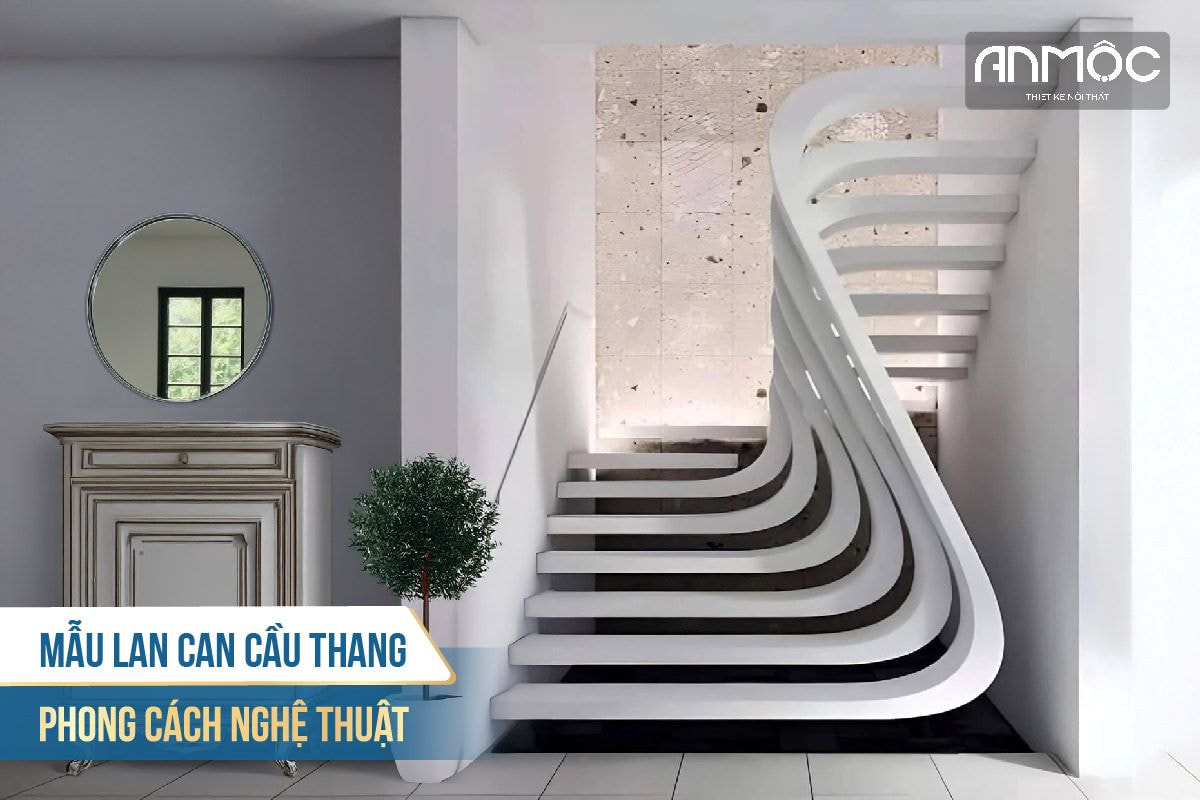 Mẫu lan can cầu thang phong cách nghệ thuật 1