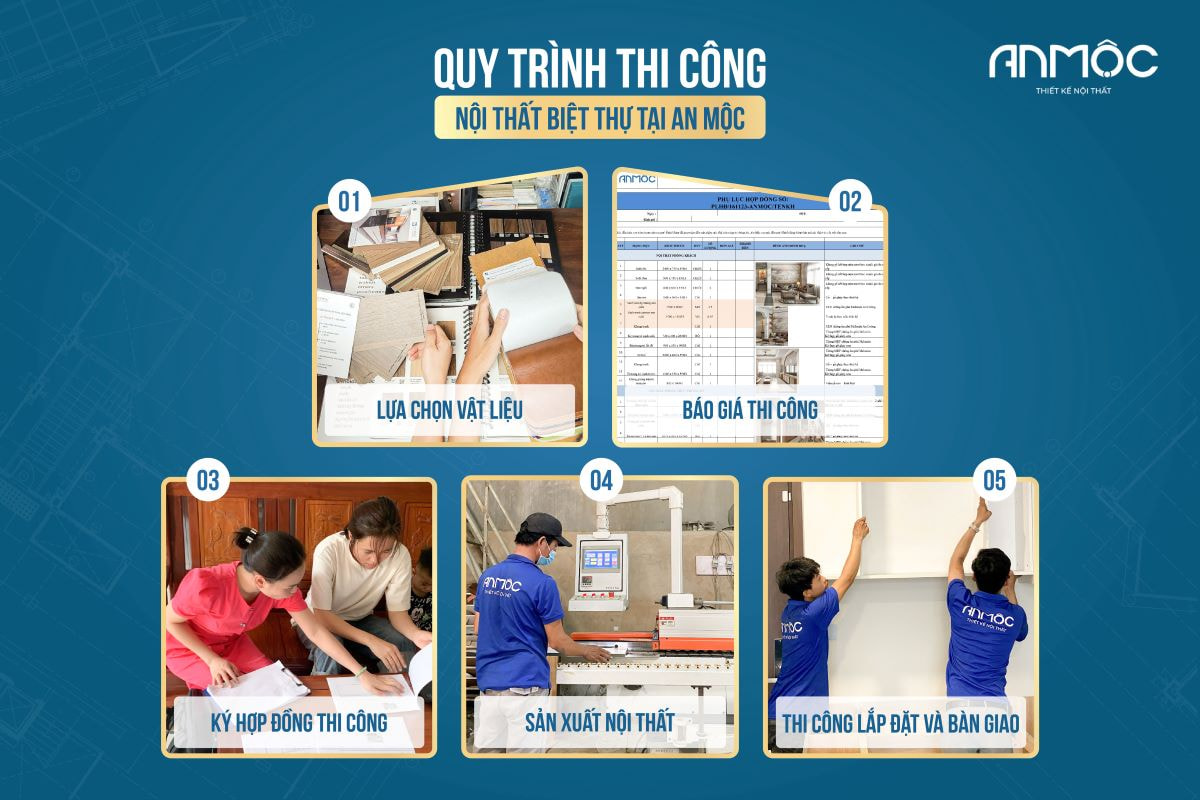 Quy trình thi công nội thất biệt thự tại An Mộc