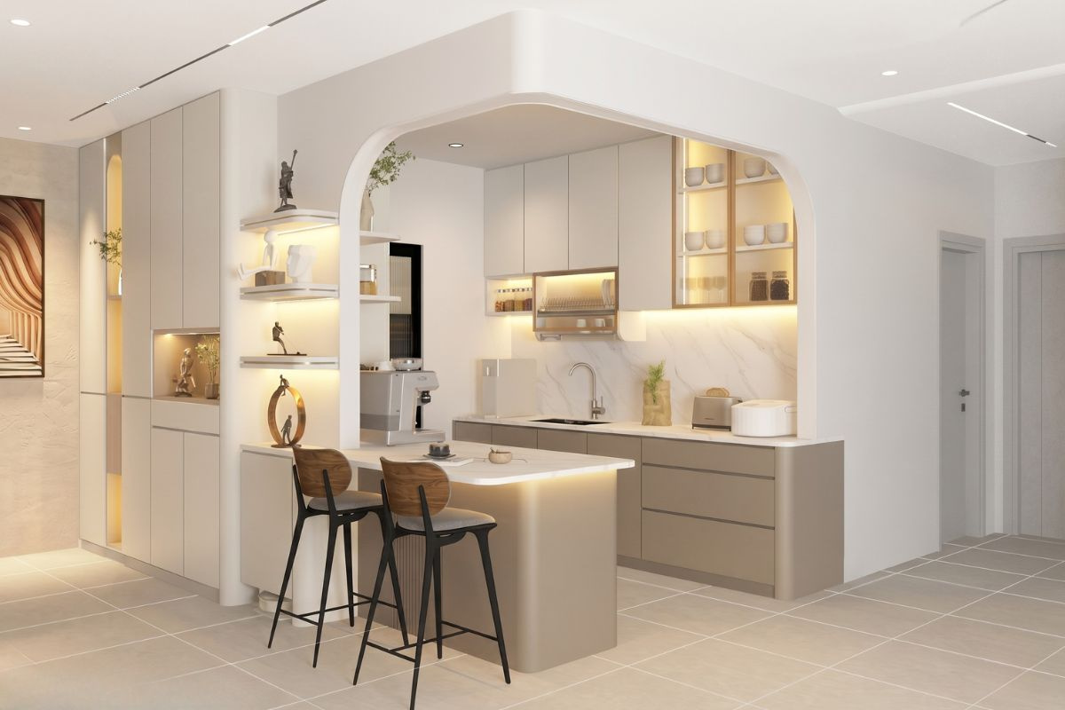 Mẫu thiết kế nội thất chung cư 50m2 hiện đại