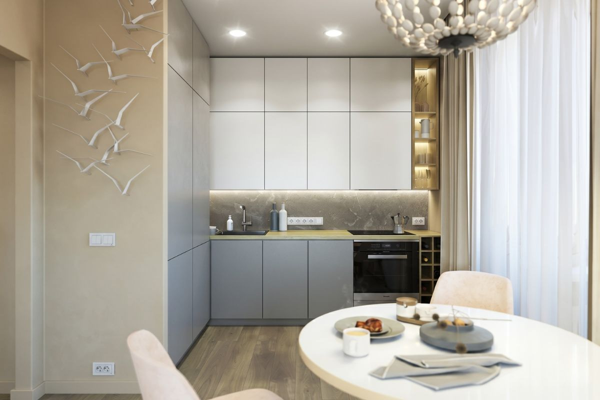 Nội thất phòng bếp căn hộ chung cư 50m2