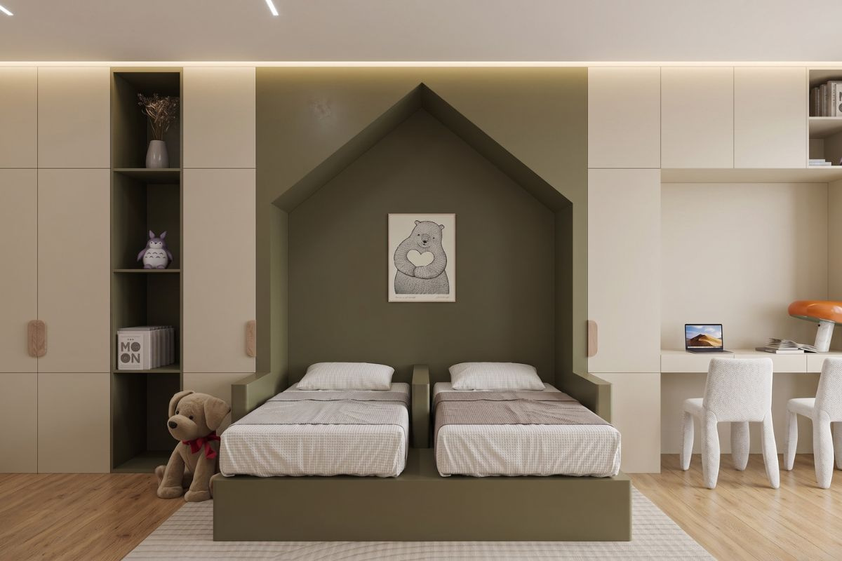 Thiết kế căn hộ chung cư 50m2 2 phòng ngủ