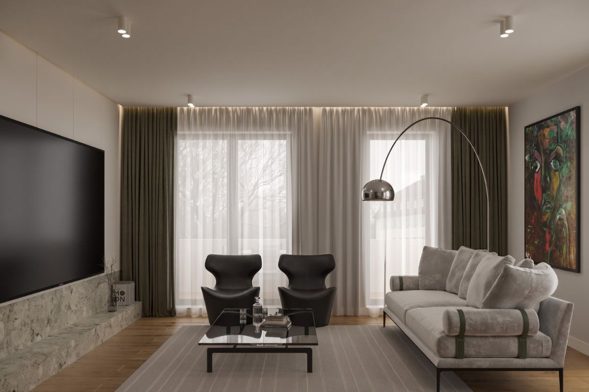 Thiết kế căn hộ chung cư 50m2 2 phòng ngủ