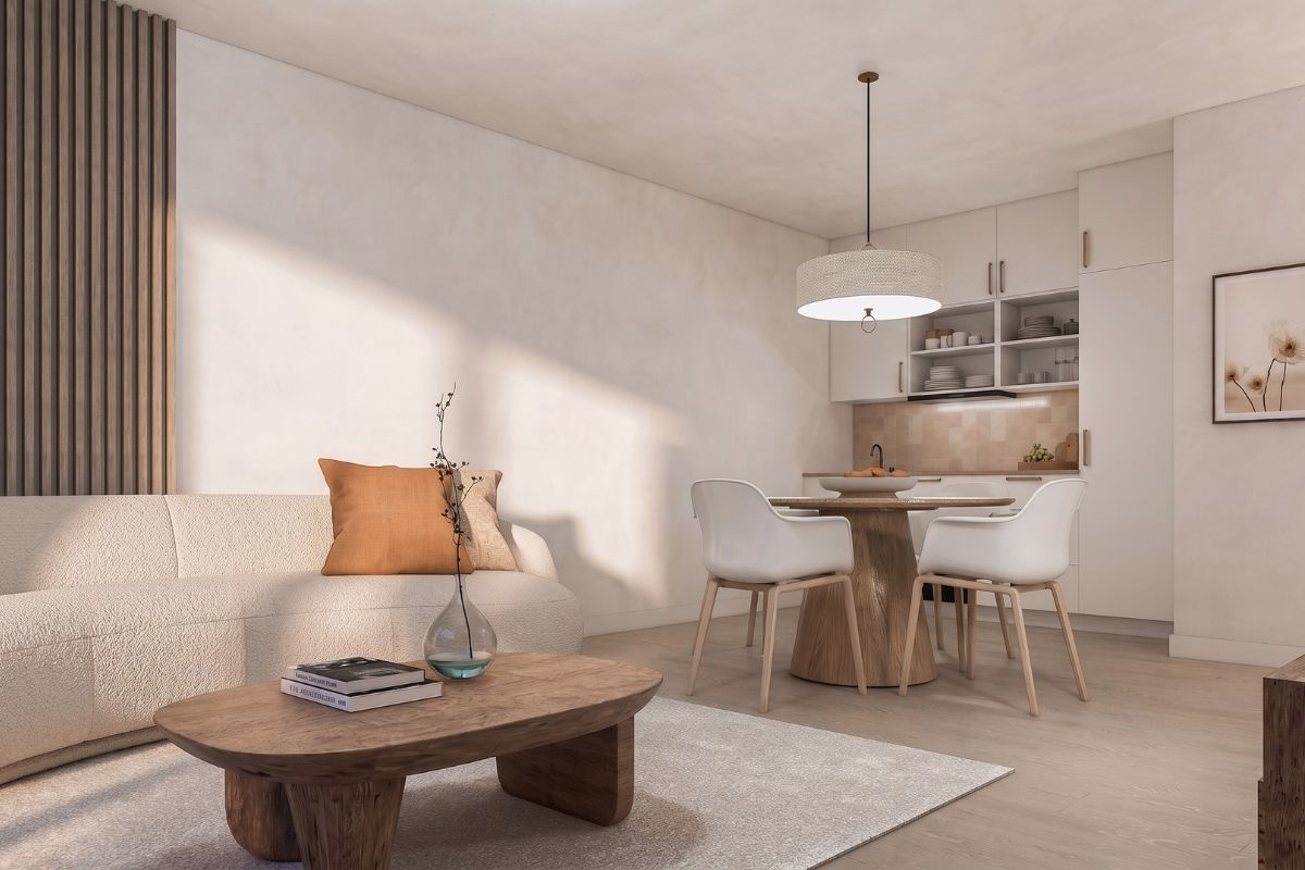 Thiết kế nội thất chung cư 50m2 wabi sabi