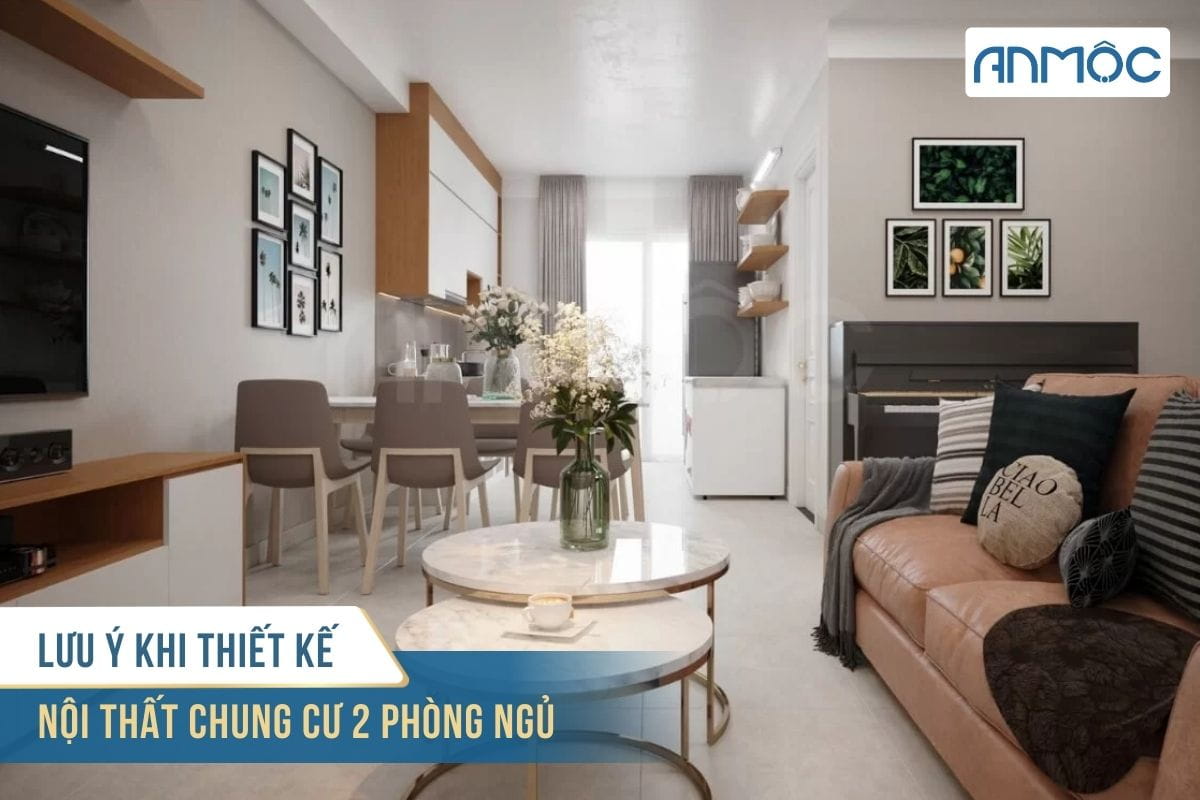 Lưu ý khi thiết kế nội thất chung cư 2 phòng ngủ