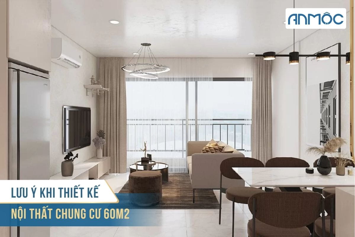 Lưu ý khi thiết kế nội thất chung cư 60m2