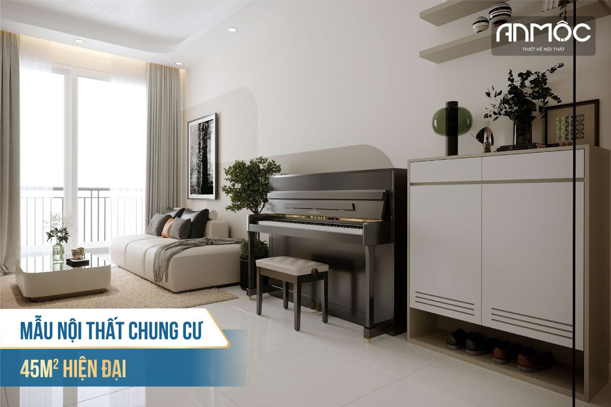 Mẫu nội thất chung cư 45m2 hiện đại 3