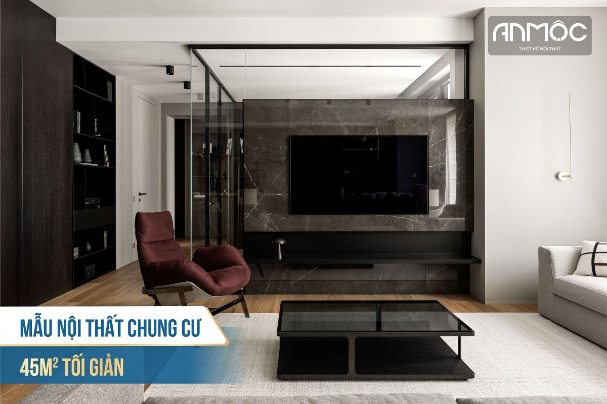 Mẫu nội thất chung cư 45m2 tối giản 3