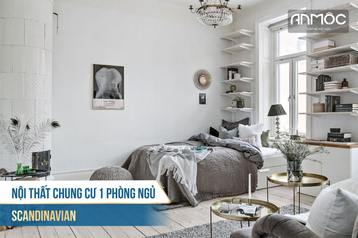 Nội thất chung cư 1 phòng ngủ Scandinavian 2