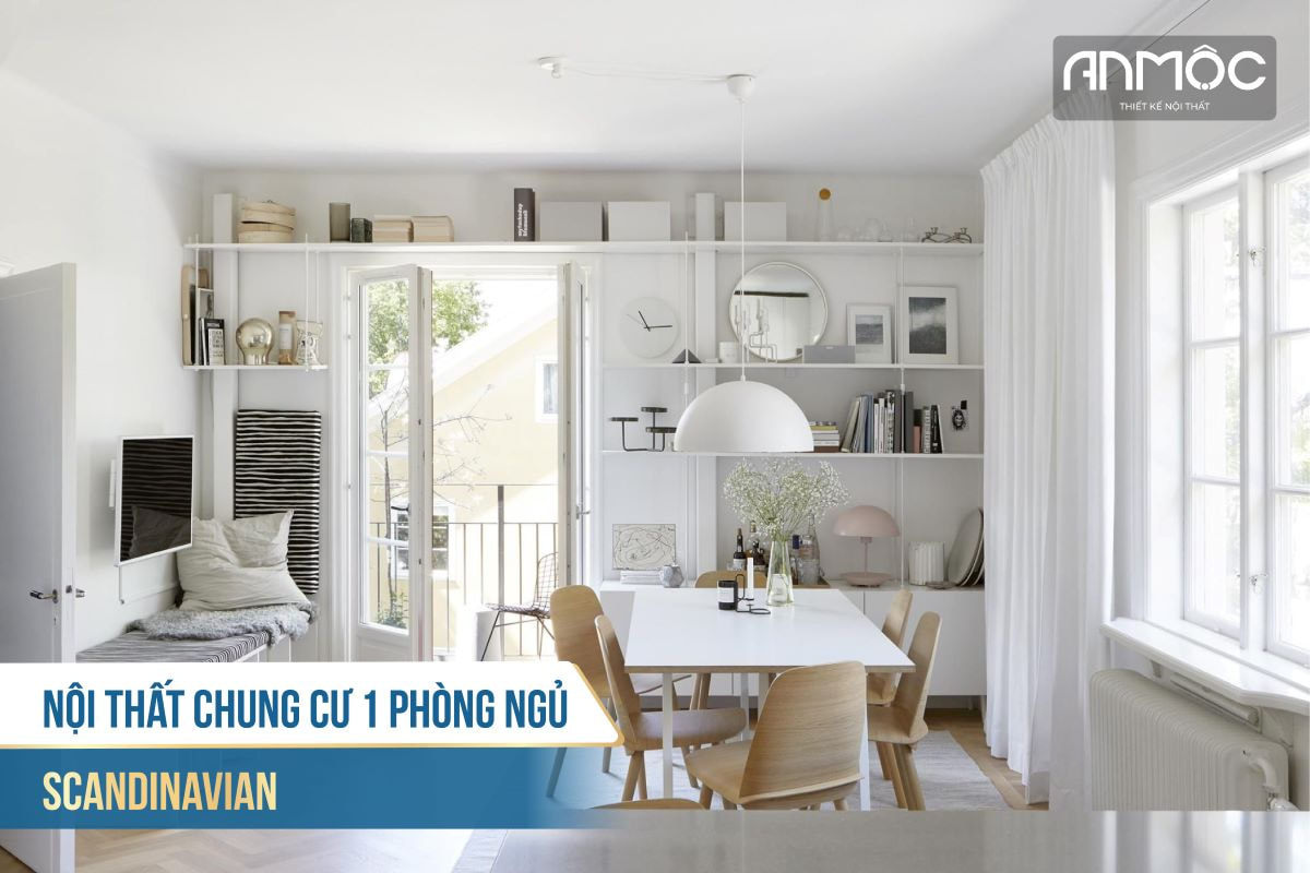 Nội thất chung cư 1 phòng ngủ Scandinavian