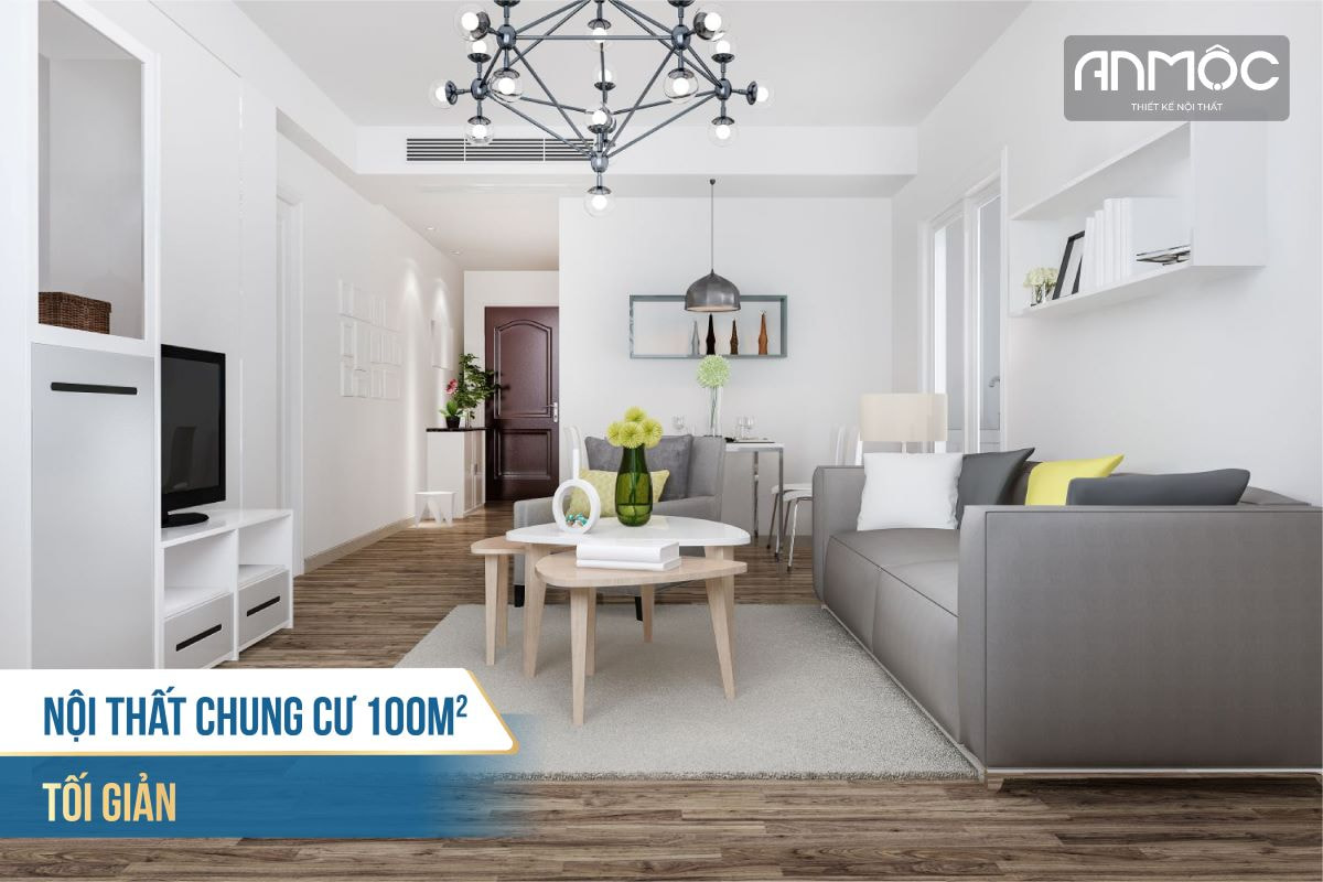 Nội thất chung cư 100m2 tối giản 1