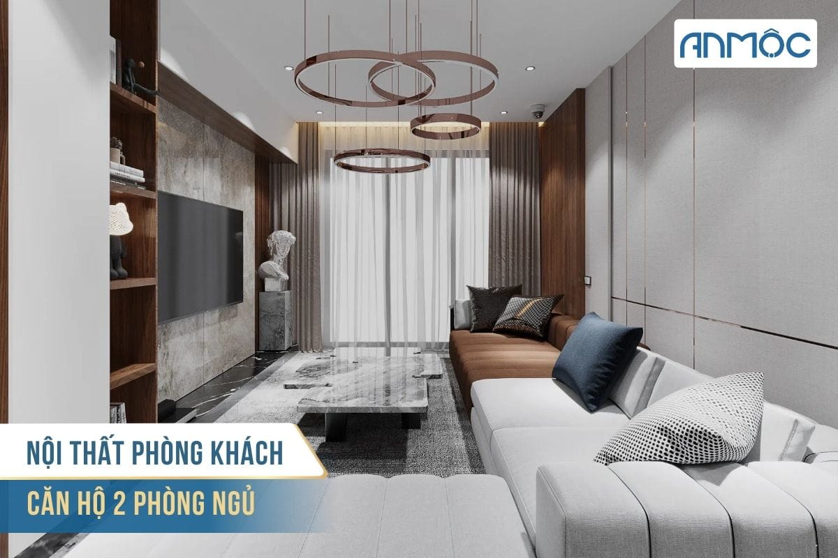 Nội thất phòng khách căn hộ 2 phòng ngủ