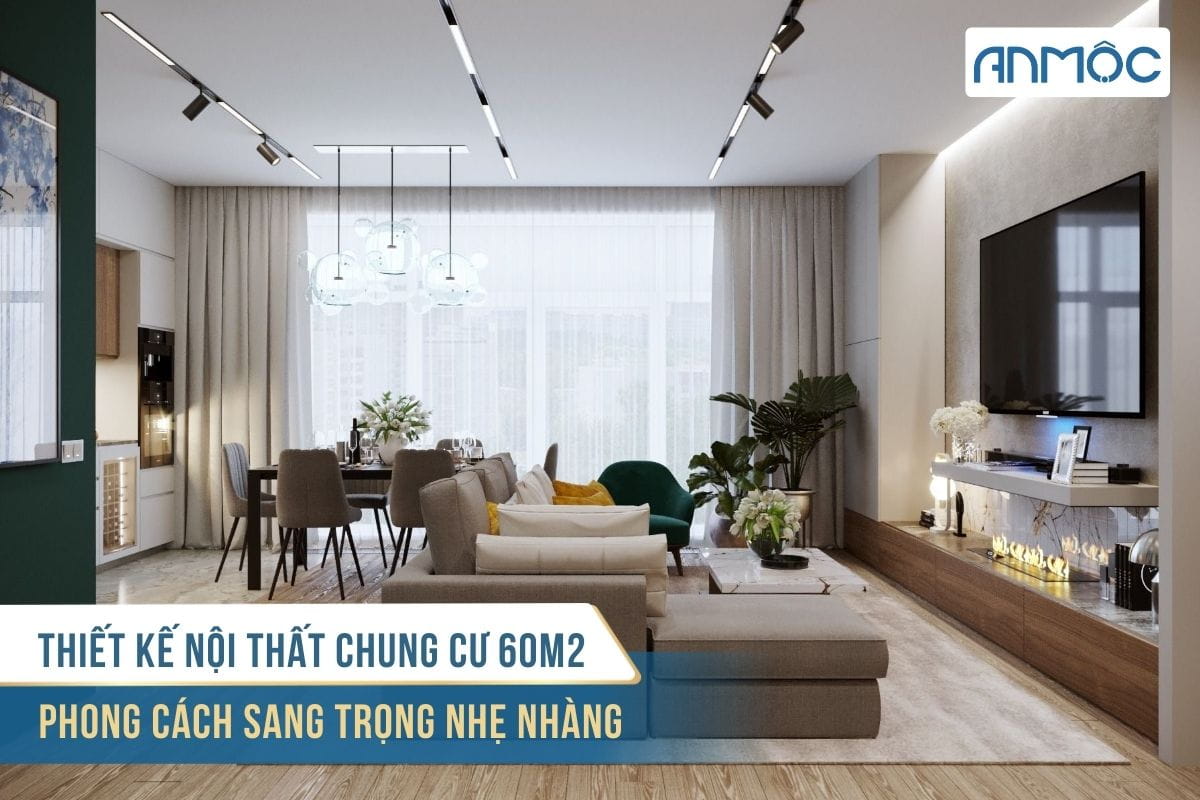 Thiết kế nội thất chung cư 60m2 phong cách sang trọng nhẹ nhàng