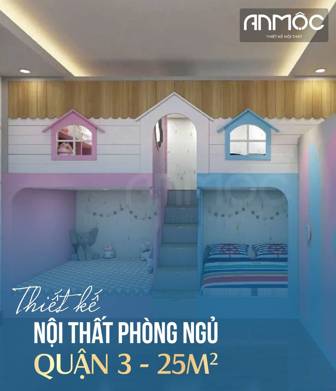 Thiết kế nội thất phòng ngủ Quận 3 25m2