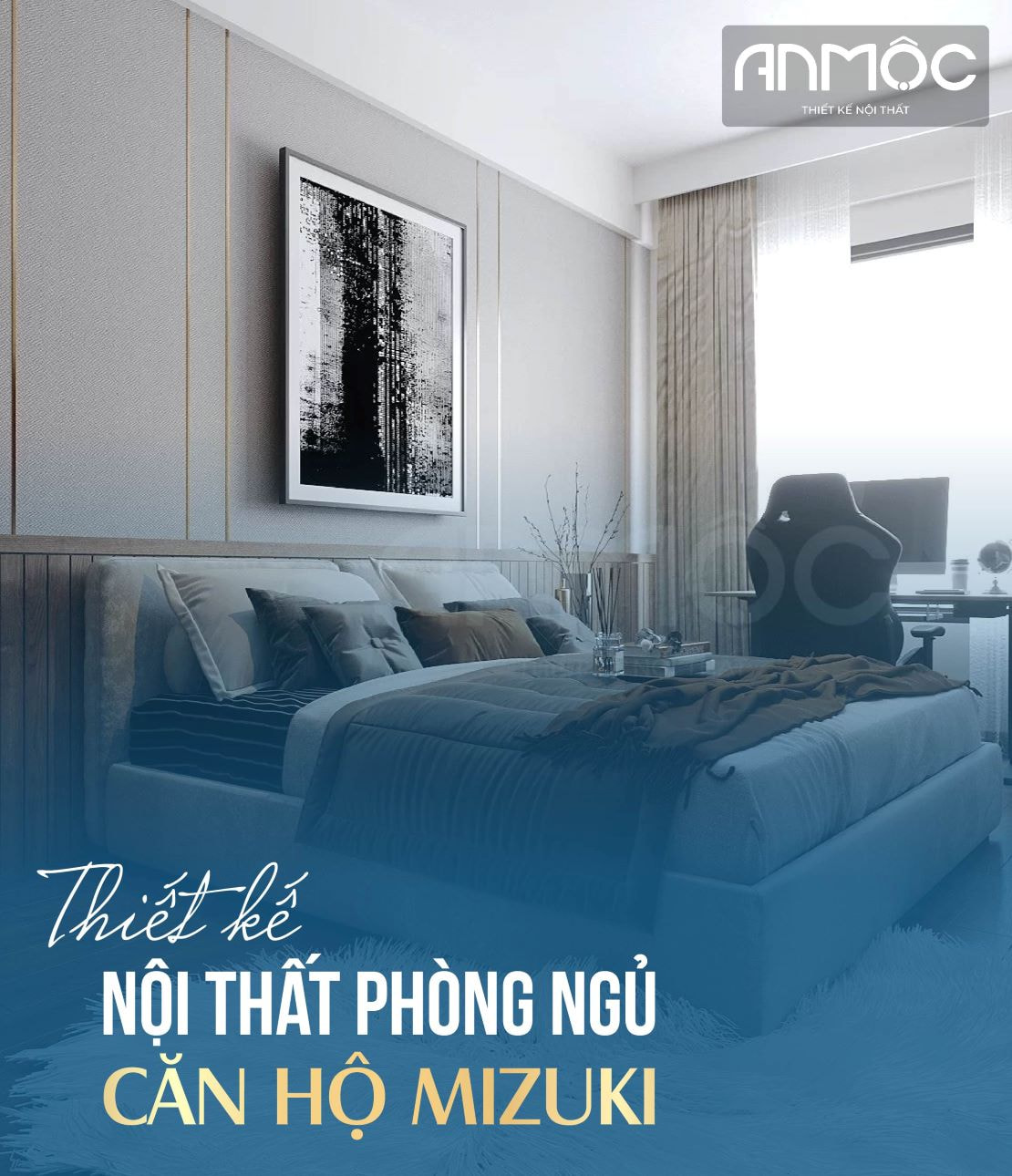 Thiết kế nội thất phòng ngủ căn hộ Mizuki