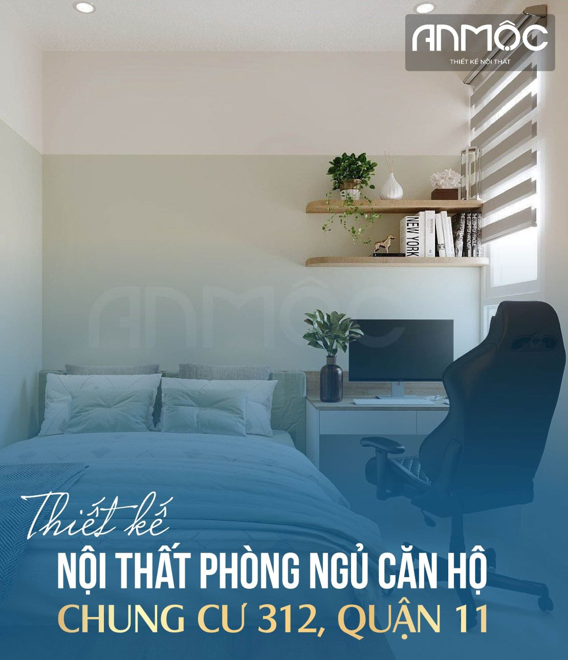 Thiết kế nội thất phòng ngủ căn hộ chung cư 312 quận 11