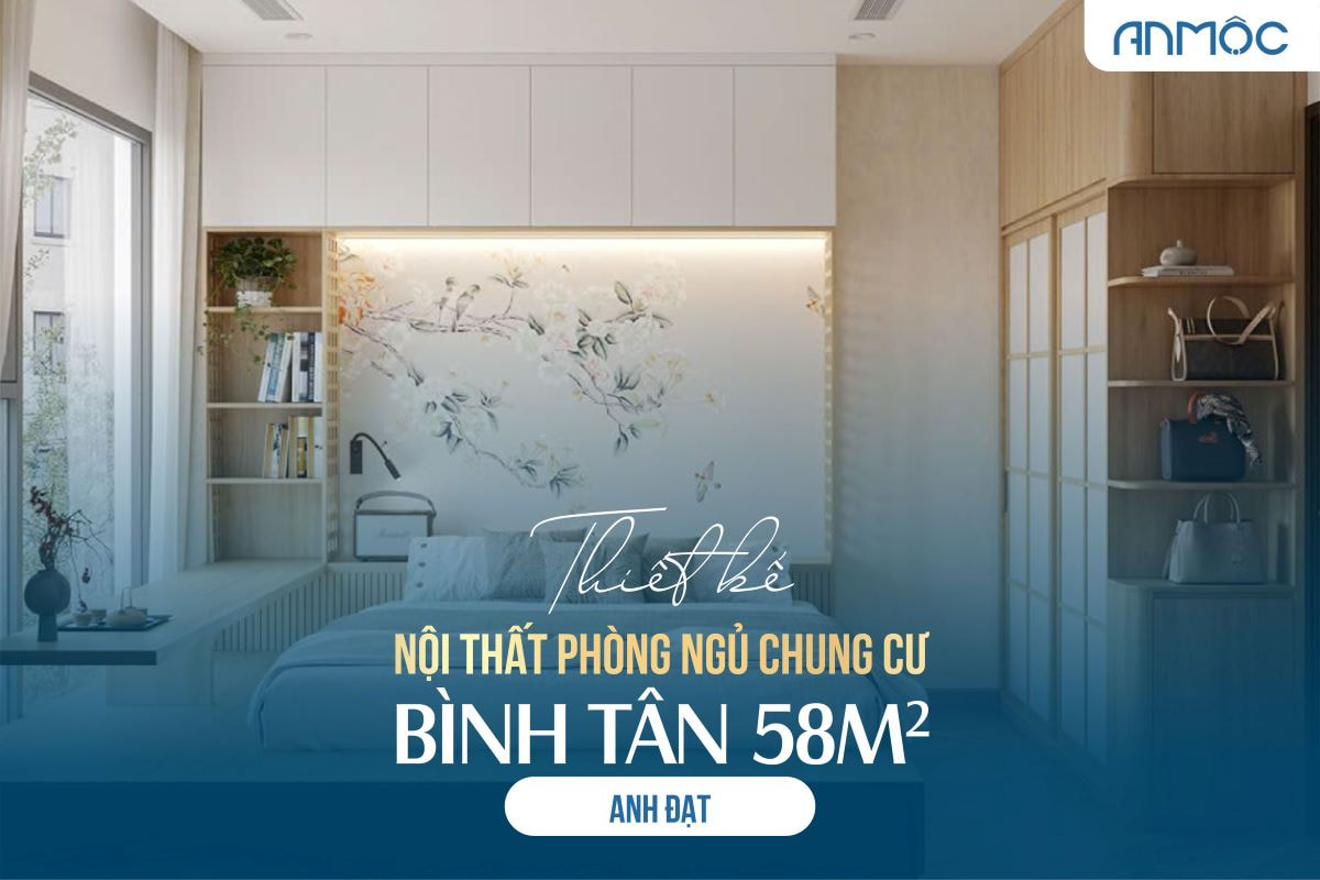 Thiết kế nội thất phòng ngủ chung cư Bình Tân 58m2