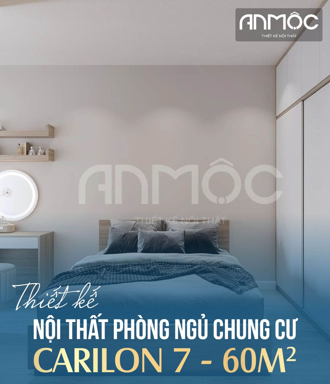 Thiết kế nội thất phòng ngủ chung cư Carilon 7 60m2